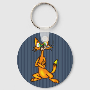 Cartoon Alley Cat Sleutelhanger