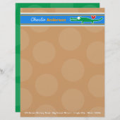 Cartoon Alligator Fun Personal Custom Letterhead Persoonlijk Briefhoofd (Voorkant / Achterkant)