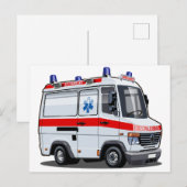 Cartoon Ambulance Auto Feestdagenkaart (Voorkant / Achterkant)
