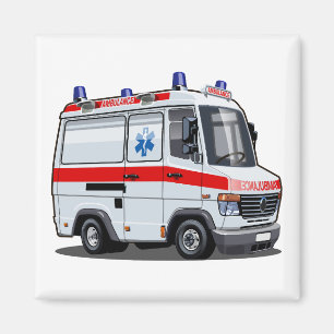 Cartoon Ambulance Auto Magneet