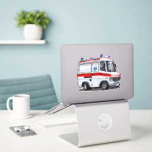 Cartoon Ambulance Auto Sticker