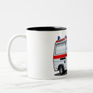 Cartoon Ambulance Auto Tweekleurige Koffiemok