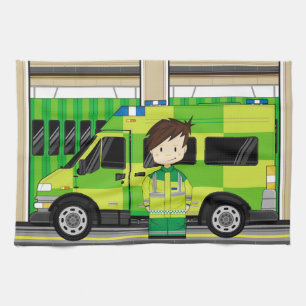 Cartoon Ambulance en EMT Theedoek