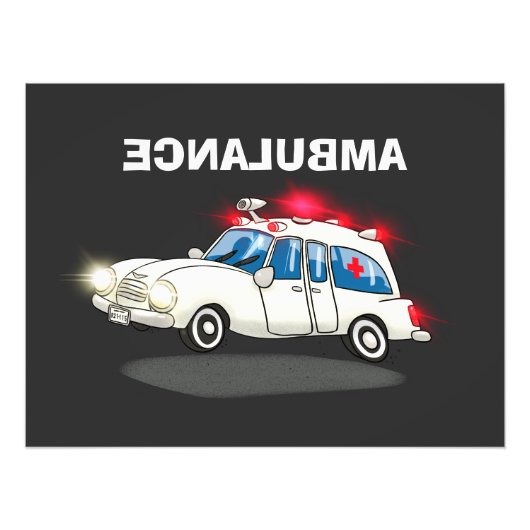 Cartoon Ambulance Foto Afdruk (Voorkant)