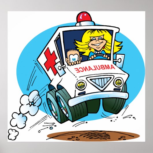 Cartoon Ambulance Poster (Voorkant)
