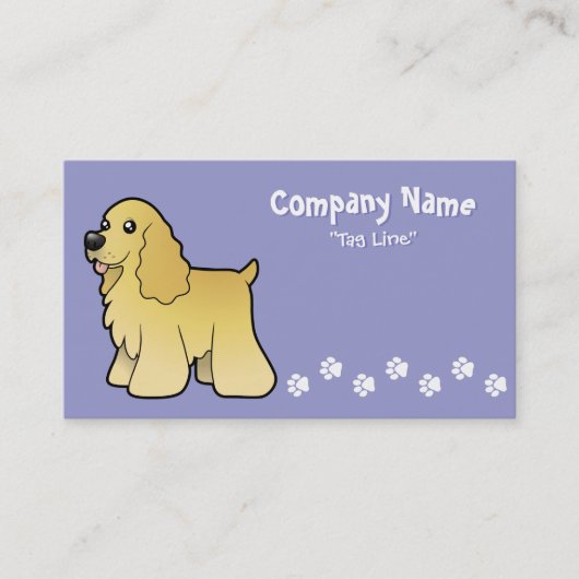 Cartoon American Cocker Spaniel Visitekaartje (Voorkant)