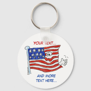 Cartoon American Flag Cute Sleutelhangers
