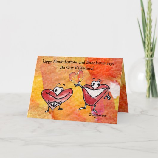 Cartoon amusant Coeurs carte Valentine (Devant)