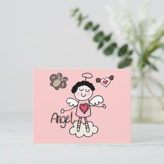 Cartoon Angel Briefkaart (Staand voorkant)