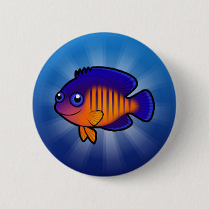 Cartoon Angelfish 1 Ronde Button 5,7 Cm