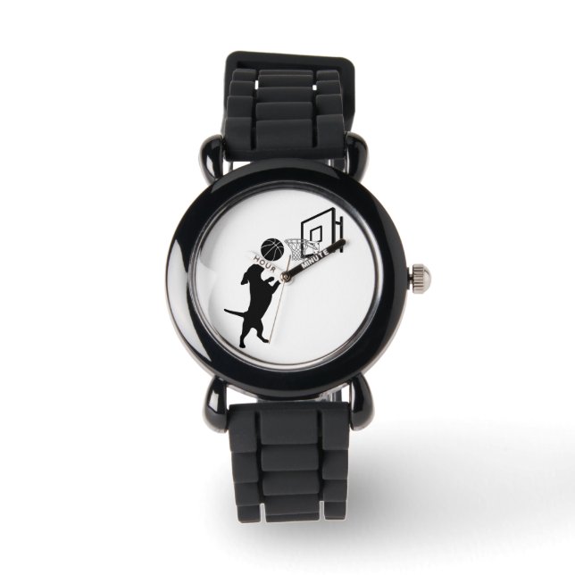 Cartoon Animal Basketball Horloge (Voorkant)