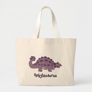 Cartoon Ankylosaurus Grote Tote Bag