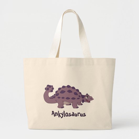 Cartoon Ankylosaurus Grote Tote Bag (Voorkant)