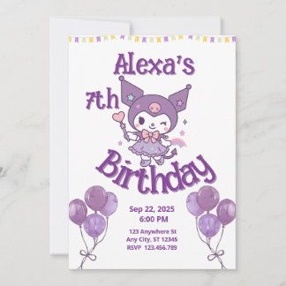 Cartoon Anniversaire de enfant Invitation Card