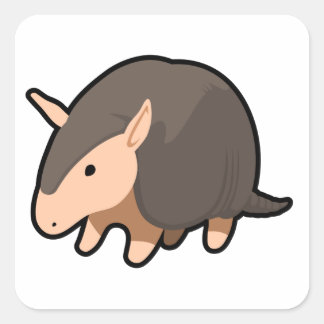 Cartoon Armadillo Vierkante Sticker