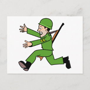Cartoon Army Soldier Briefkaart