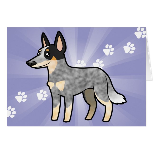 Cartoon Australian Cattle Dog/Kelpie (Voorkant Horizontaal)