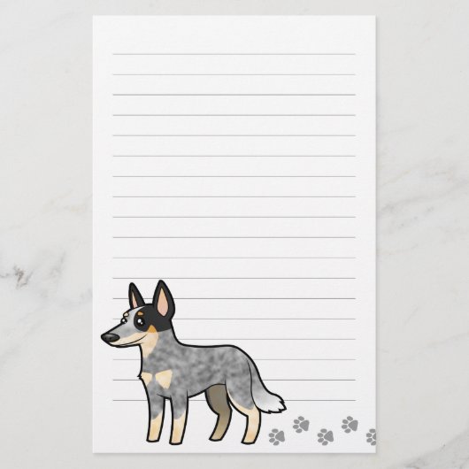 Cartoon Australian Cattle Dog/Kelpie Briefpapier (Voorkant)
