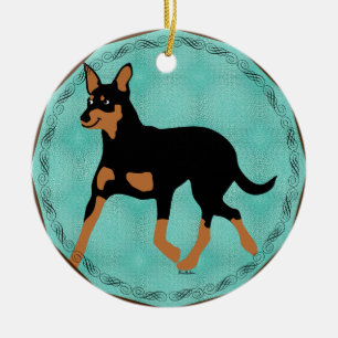 Cartoon Australian Kelpie Trotting 2 Keramisch Ornament