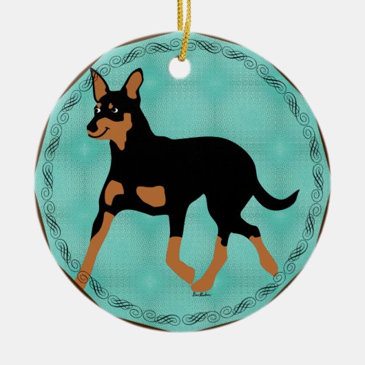 Cartoon Australian Kelpie Trotting 2 Keramisch Ornament (Voorkant)