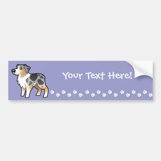Cartoon Australian Shepherd Bumpersticker (Voorkant)