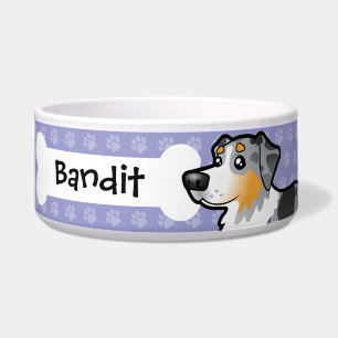 Cartoon Australian Shepherd Voerbakje