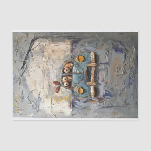 Cartoon auto personages met textured look tissuepapier (Voorkant)