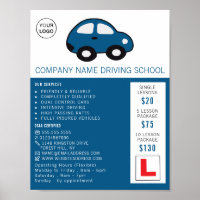 Cartoon auto, Rijschool, Instructeur Advert