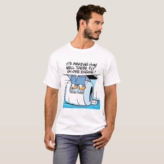 Cartoon Aviation Humor Duck Tshirt (Voorkant volledig)