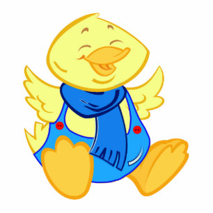 Cartoon baby eend Fotosculptuur / magneet / pin Staand Fotobeeldje