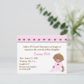 Cartoon Baby Girl Faire-part de naissance (Debout devant)