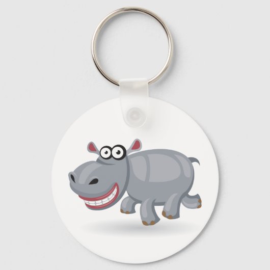 Cartoon baby Hippo Sleutelhanger (Voorkant)