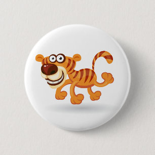 Cartoon baby tijger ronde button 5,7 cm