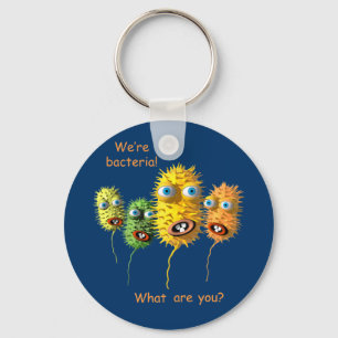 Cartoon Bacteria-sleutelketen Sleutelhanger