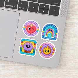 Cartoon badges sticker set