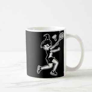 Cartoon Badminton Woman Shuttle Player Koffiemok