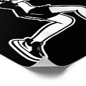 Cartoon Badminton Woman Shuttle Player Poster (Hoek)