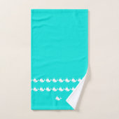 Cartoon Baleine Aqua bleu Turquoise (Serviette à main)