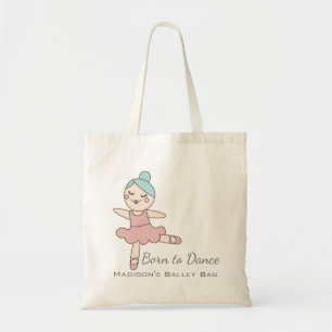 Cartoon Ballerina gepersonaliseerd meisjesballet Tote Bag