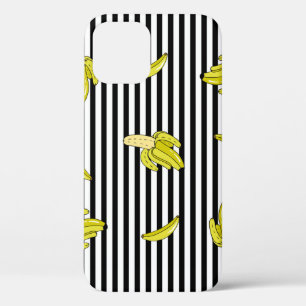 Cartoon banaan patches: retro stijl. iPhone 12 hoesje