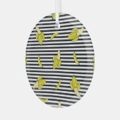 Cartoon banaan patches: retro stijl. glas ornament (Voorkant links)