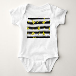 Cartoon banaan patches: retro stijl. romper