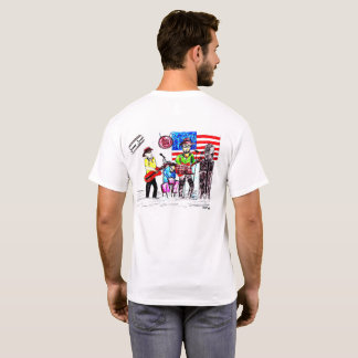 Cartoon band tekening t-shirt