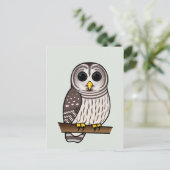 Cartoon Barred Owl Briefkaart (Staand voorkant)