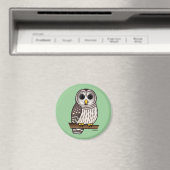 Cartoon Barred Owl Magneet (Insitu (Vaatwasser))