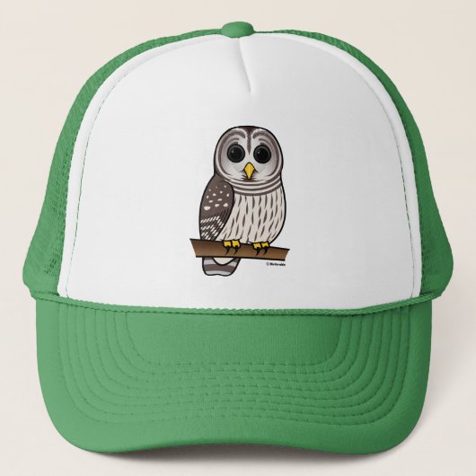 Cartoon Barred Owl Trucker Pet (Voorkant)