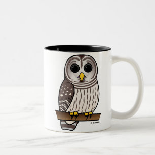 Cartoon Barred Owl Tweekleurige Koffiemok