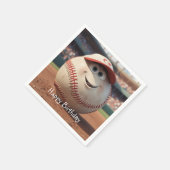 Cartoon Baseball Verjaardag Servet (Hoek)