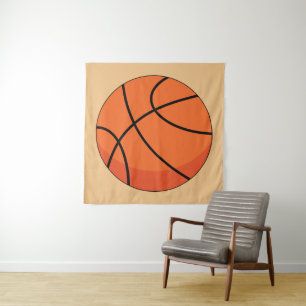 Cartoon Basketbal Bal Wandkleed