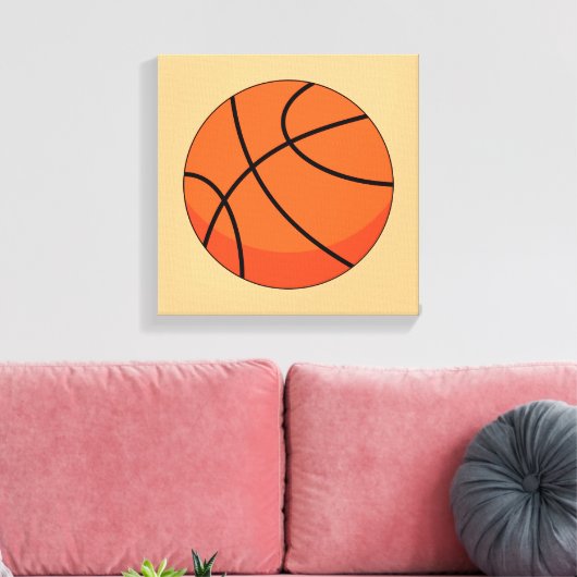 Cartoon Basketball Ball Canvas Afdruk (Insitu (Woonkamer))